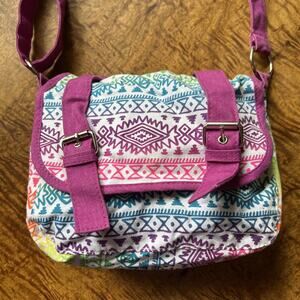 Claire’s Colorful Cloth Crossbody Purse 8” x 7” x 3”